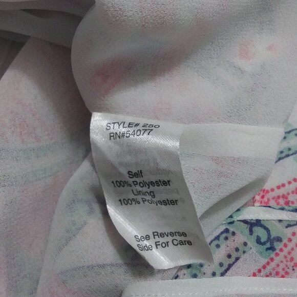 CAbi Top Style 250 Mosaic Print Chiffon Layer Tank Top Blouse Womens Small - Picture 9 of 11
